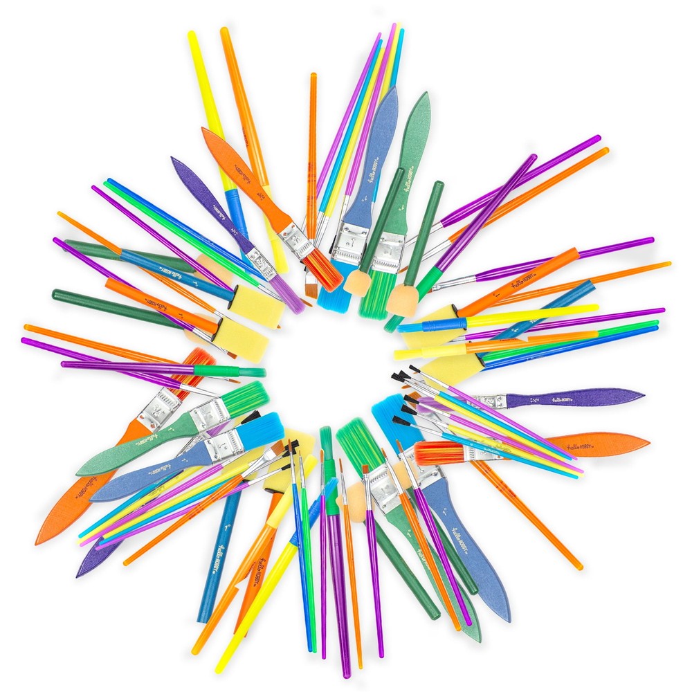 Hello Hobby Assorted Paint Brushes, 25 Count