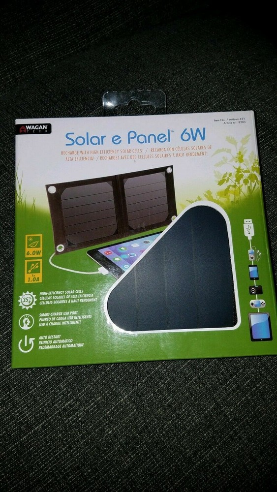 Wagan Tech Portable Solar E-Panel-6 Watts, Model#8203 Solar Charger 6W