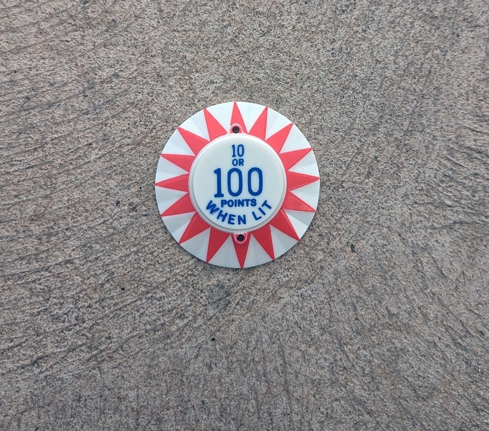 POP BUMPER CAP SUNBURST 10 or 100 Points When Lit R-B  3A-7187