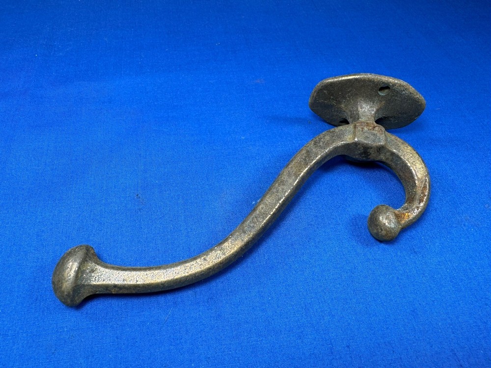 Authentic C.1900 Iron Coat & Hat Hook ~ 5"H & 4.25" Depth ~ Robe, Backpack, Etc.