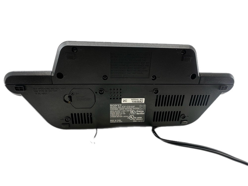 Sony ICF-CS15iP Audio Docking System iPod Dock Alarm Clock – No iPod/Remote