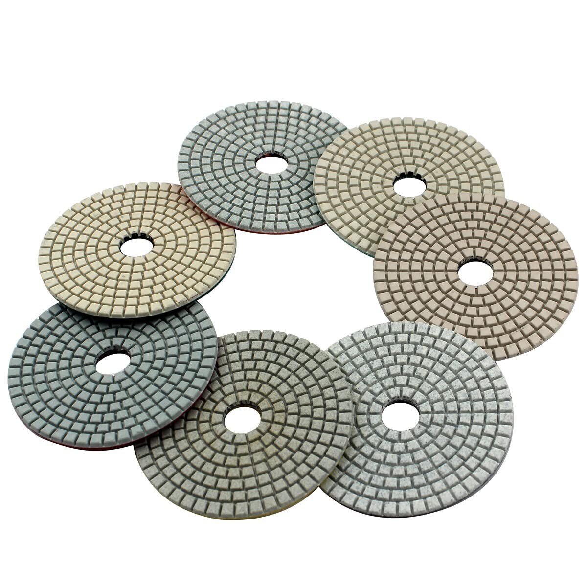 Diamond Polishing Pads 4 inch Wet/Dry 8 Piece Set Granite Stone Concrete Marble