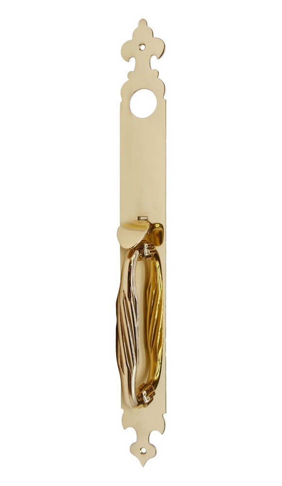 Vintage 18.5 in Polished Brass Thumb Latch Entry Door Pull