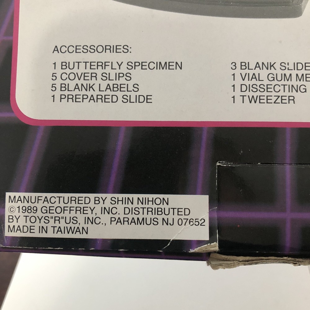 NIB VINTAGE 1989 EDU SCIENCE MICROSCOPE SET WITH LIGHT