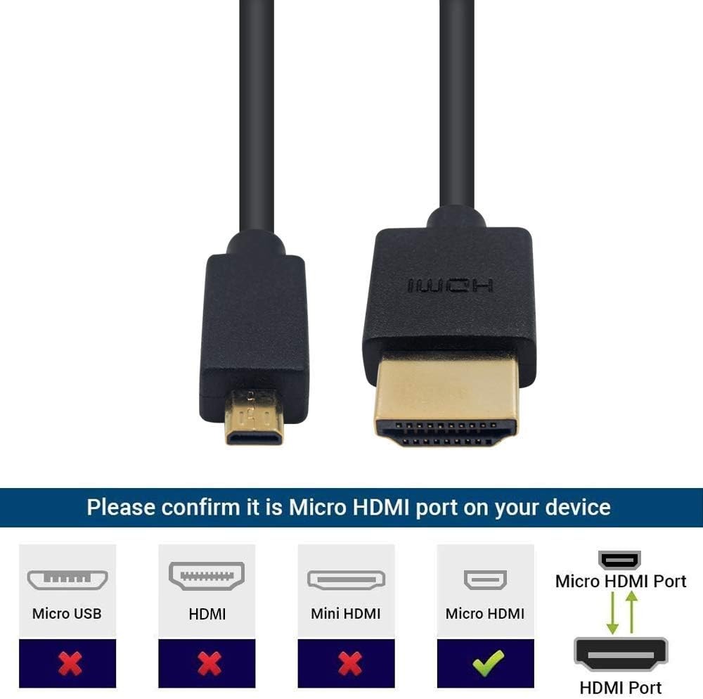 Micro HDMI to HDMI Coiled Adapter Cable