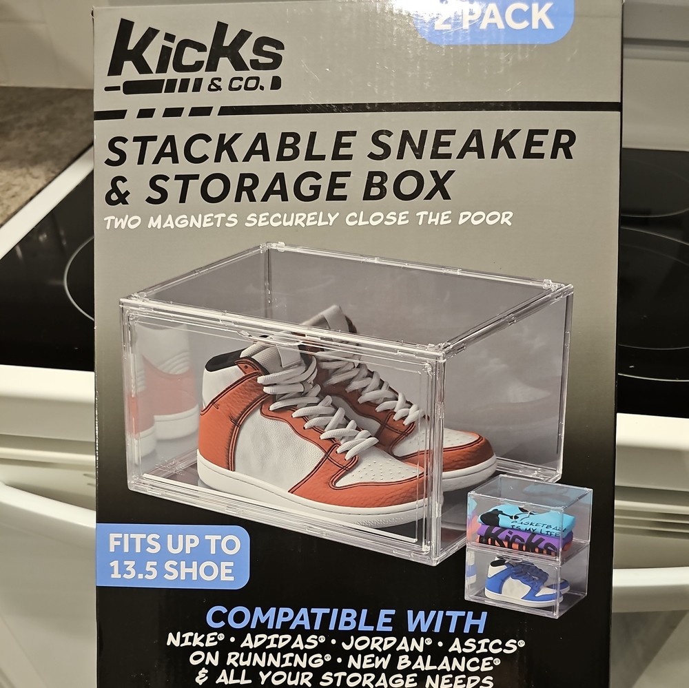 Kicks & Co Stackable Sneaker & Storage Box 2 Pack Sealed