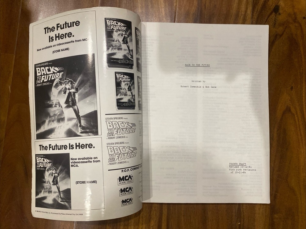 Back to the Future Vintage Script - Fourth Draft (1985) - OFFERS ACCEPTED
