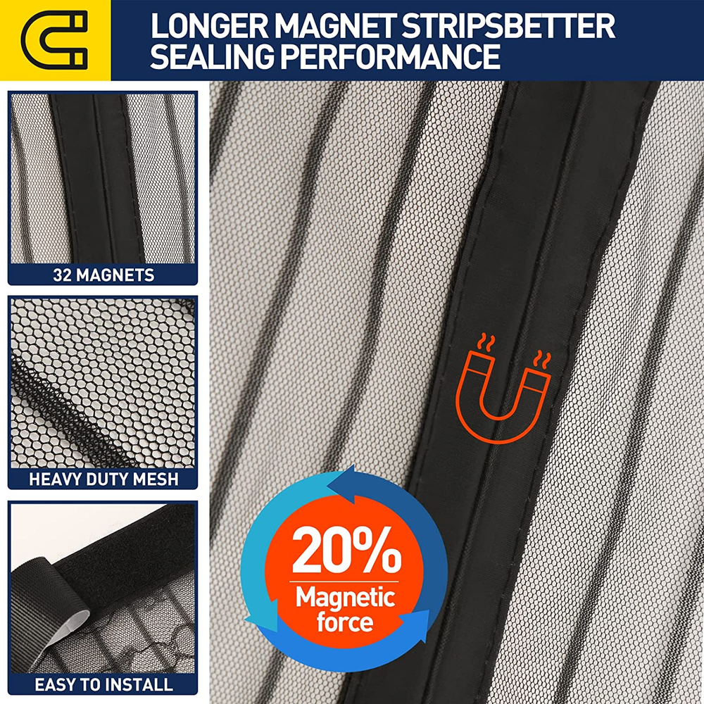 Mesh Screen Magnetic Closure Keeps Bugs Out For Front OrSliding Doors 38 X 82 "