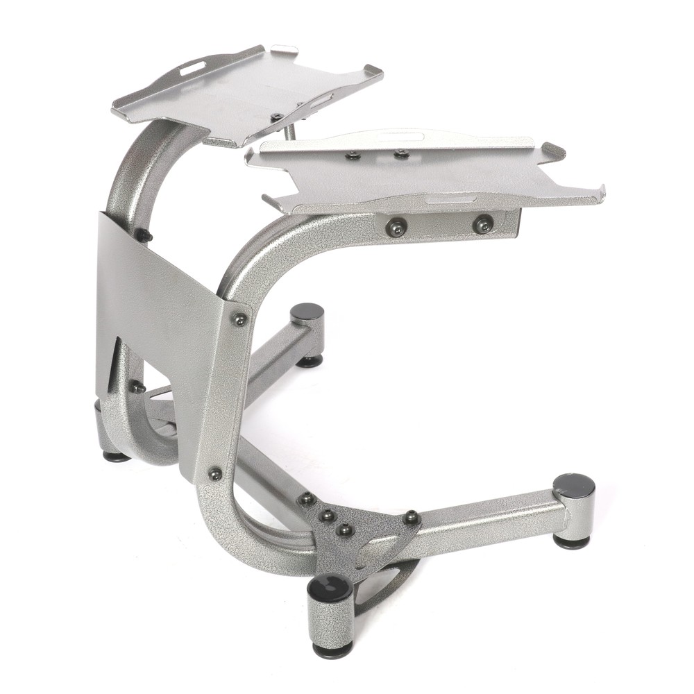 Adjustable Dumbbell Stand Movable Rack Storage Holder w/Wheels Exercise Training