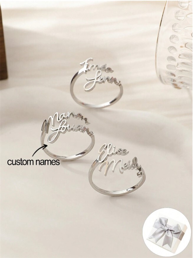 Personalized Couples Ring With Names, Anniversary, Wedding, Engagement Gift