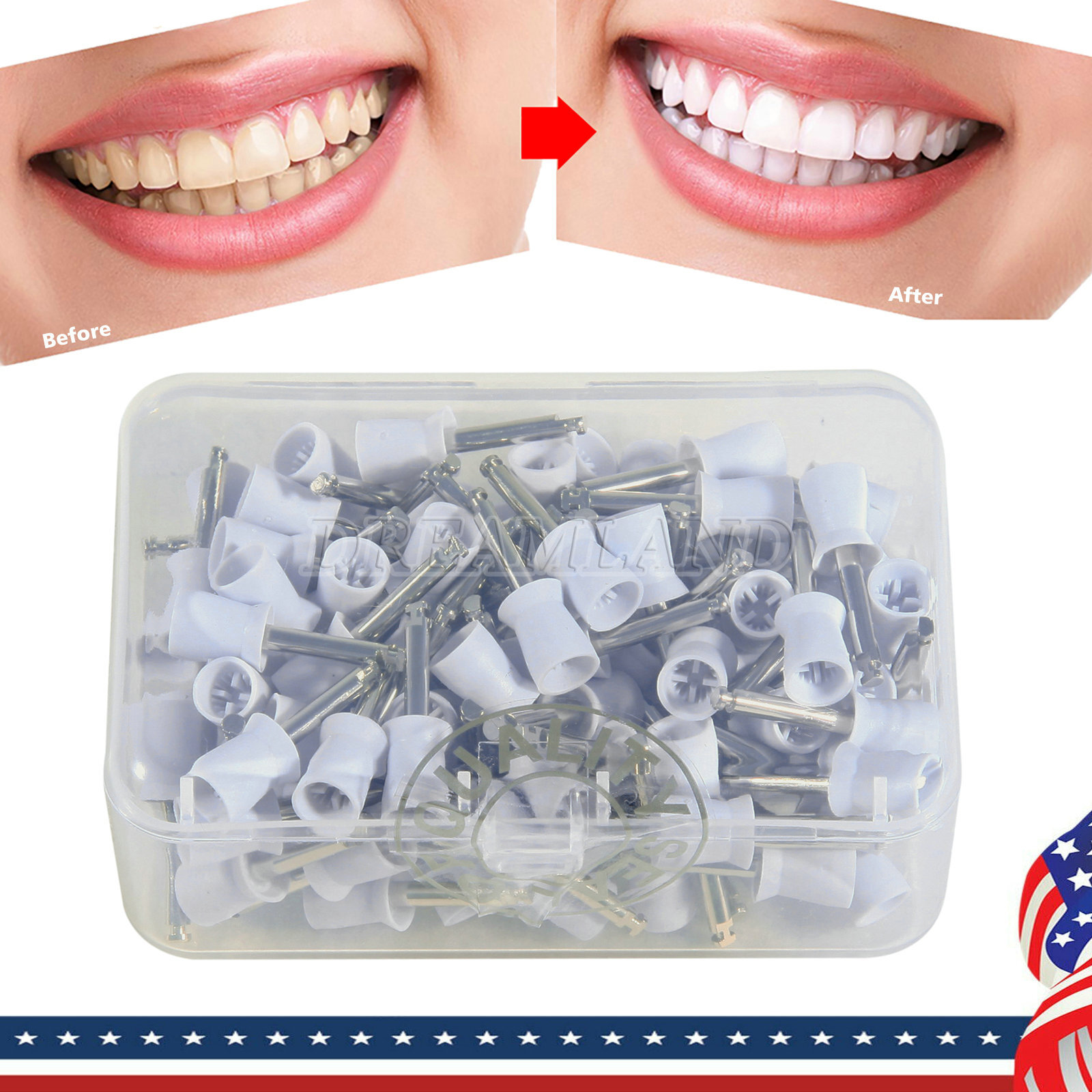 100pc Dental Prophy Polishing Cup Cups For Contra Angle Handpiece Latch CE