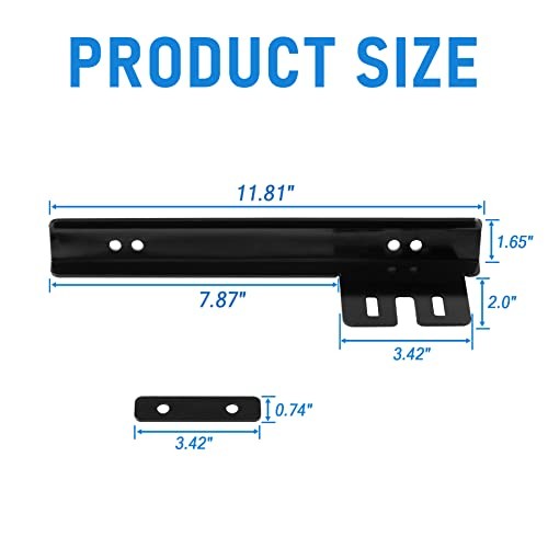 Front Bumper License Plate Mount Bracket Relocator Holder Bar Black