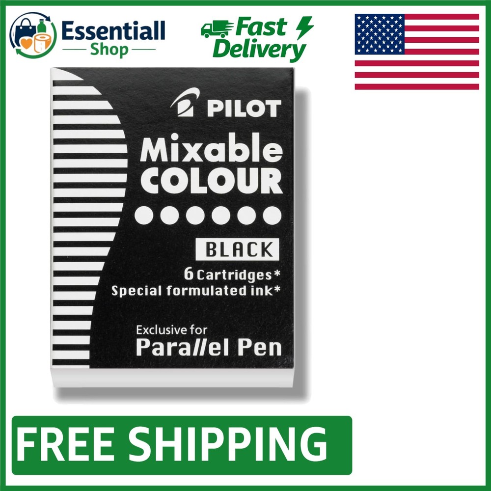 Versatile 6-Pack Black Ink Refills for Calligraphy & Bullet Journaling - 2.4mm