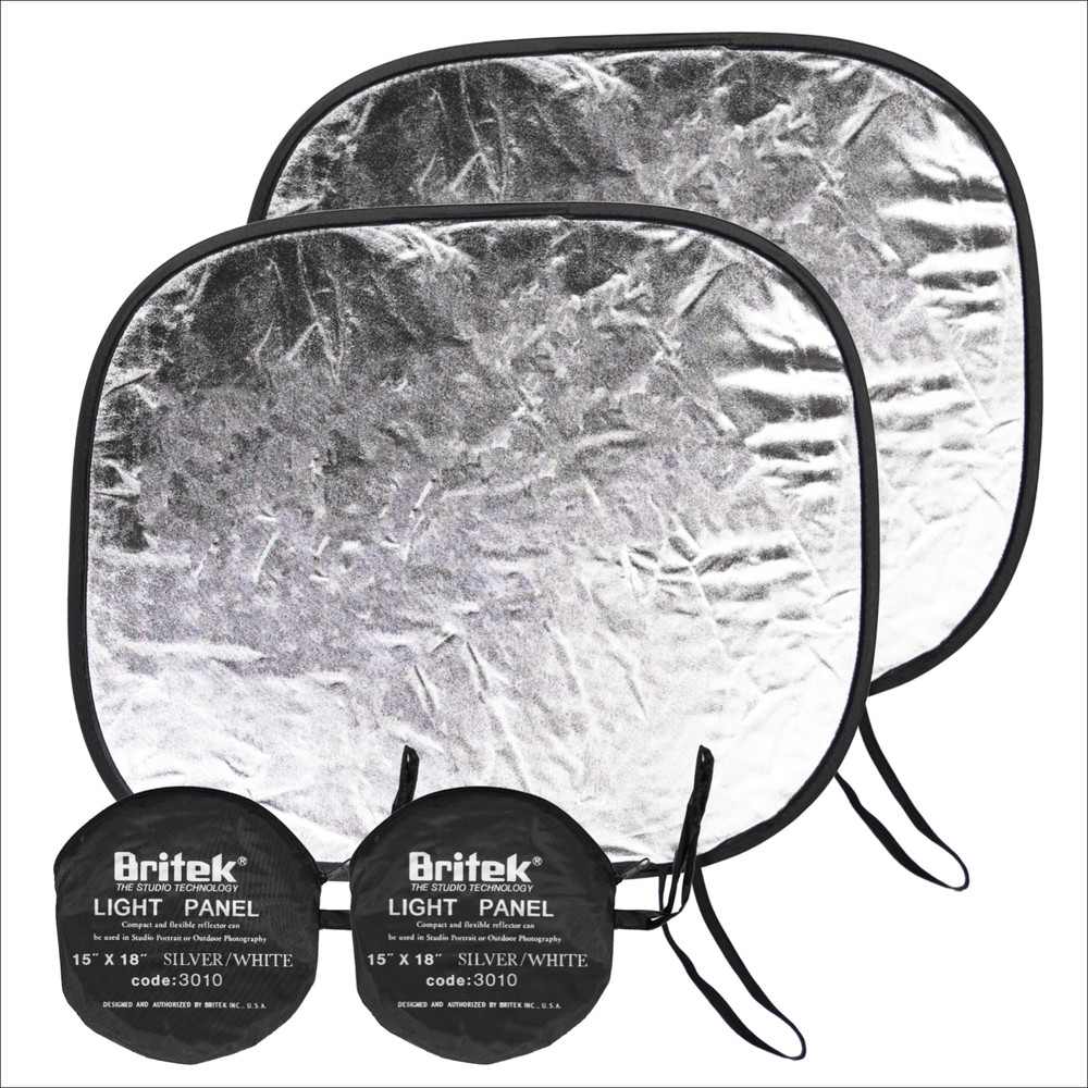 [2 PACK] 18"x15" Silver/White Light Reflector Panel for Photography, Studio