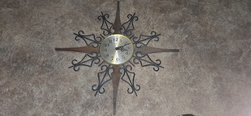 Welby Mid Century Sunburst Wall Clock