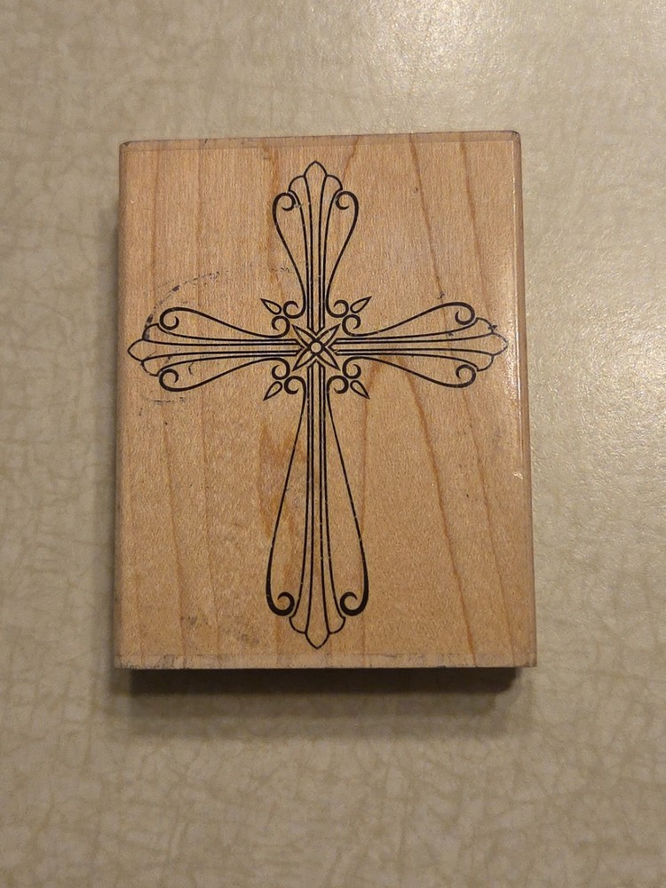 Stampabilities Rubber Stamp Ornate Cross