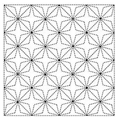 055 - Cool Water Surface - Olympus Sashiko Quilt Pre-printed Sampler -# 55 WHITE