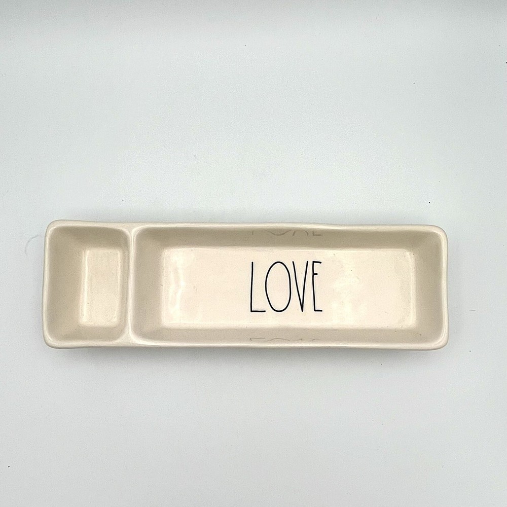Rae Dunn Ceramic Trinket Tray “LOVE” Rectangular 12” Long