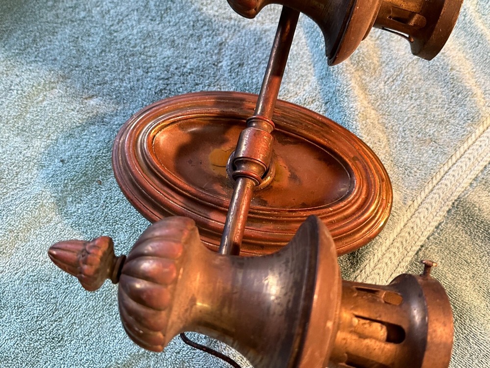Solid Brass Wired Dual Light Fixture Wall Mount Sconces Victorian Style Vintage