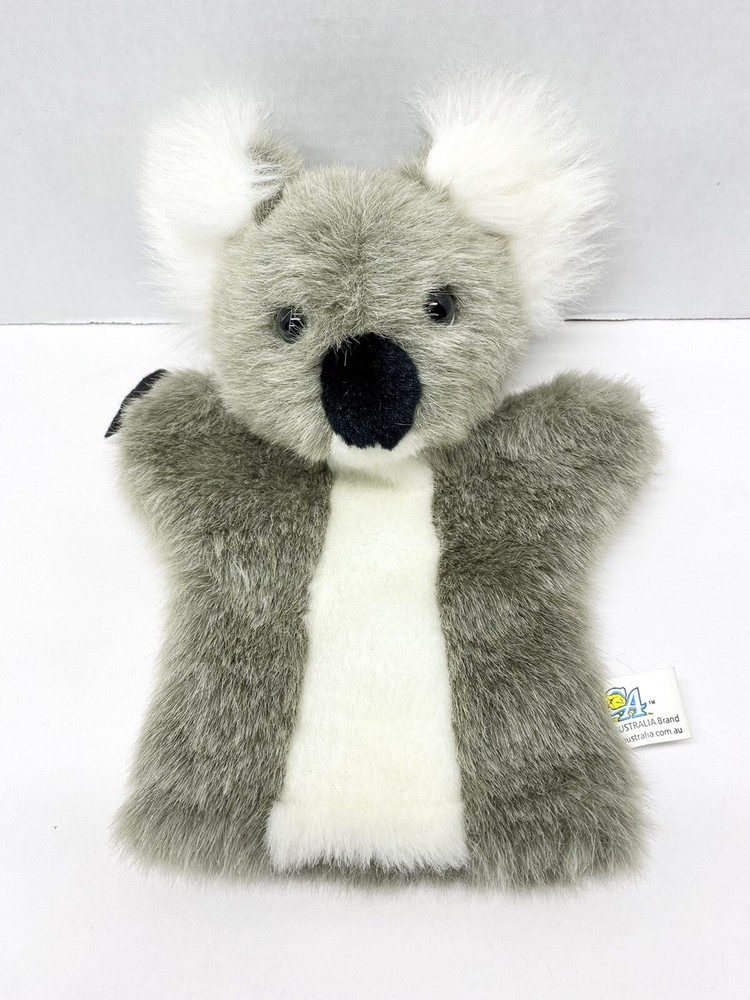 Koala Hand Puppet Plush CA Australia Brand Gray White