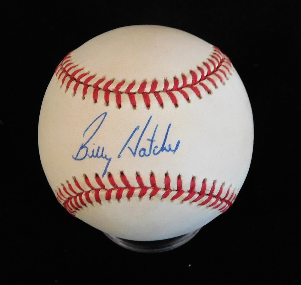 Billy Hatcher Signed MLB Official National League Baseball JSA Authenticated
