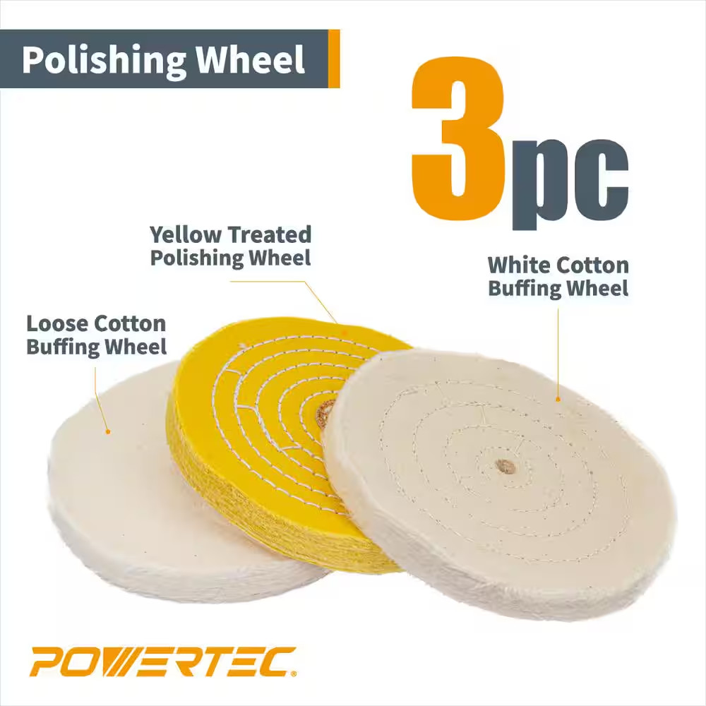 6 In. Bench Grinder Buffing Wheel Kit with 3-Piecs Polishing Compound Set