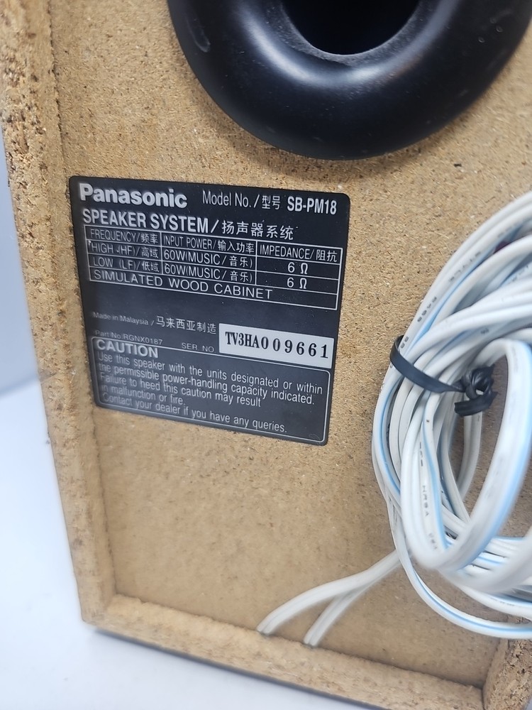 Panasonic SA-PM18 Bookshelf Stereo System Cassette 5-Disc CD