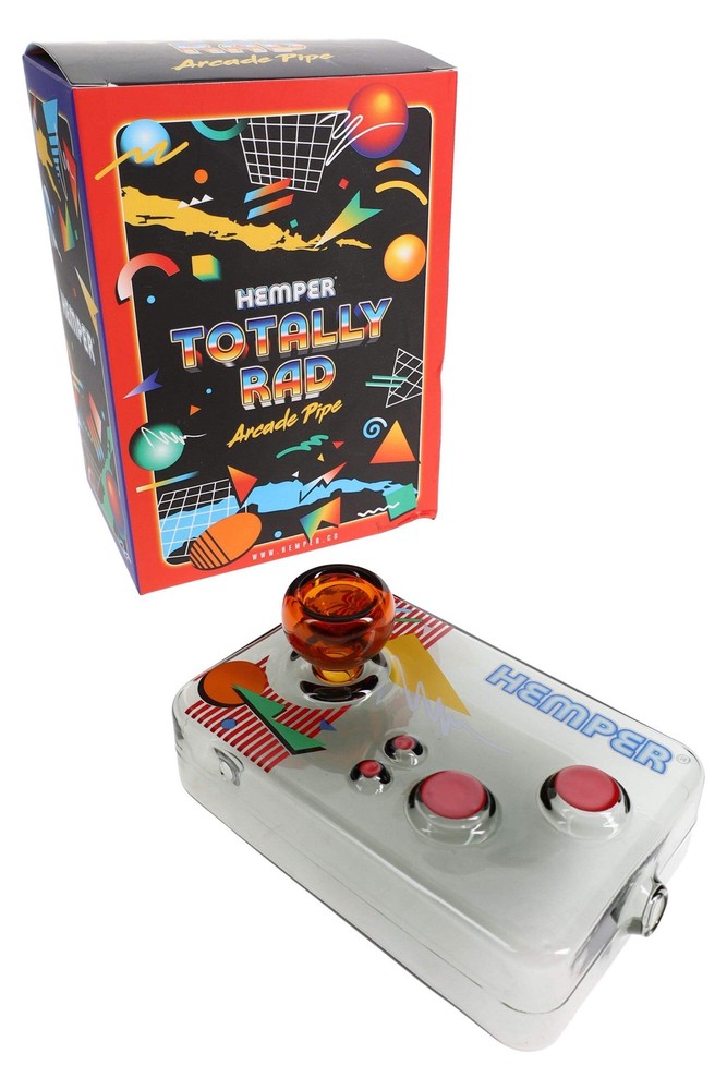 Hemper 4″ Totally Rad Arcade Controller Glass Hand Pipe