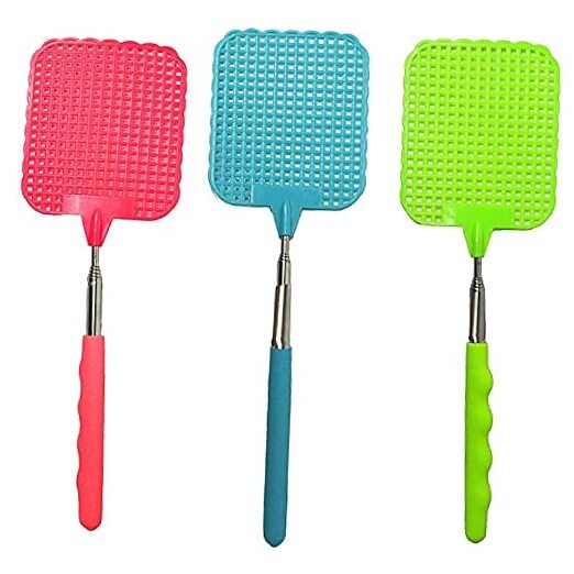 3 PCS Extendable Fly Swatters - Plastic Bug Swatter Swat Flies Tool with