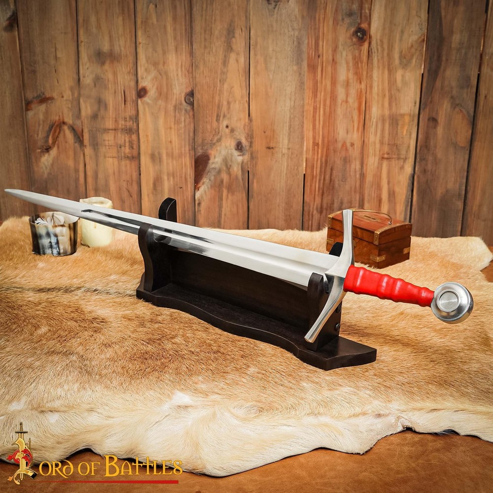 Medieval Solid Wood Single Tier Sword Display Stand / Sword Holder / Gladiato...