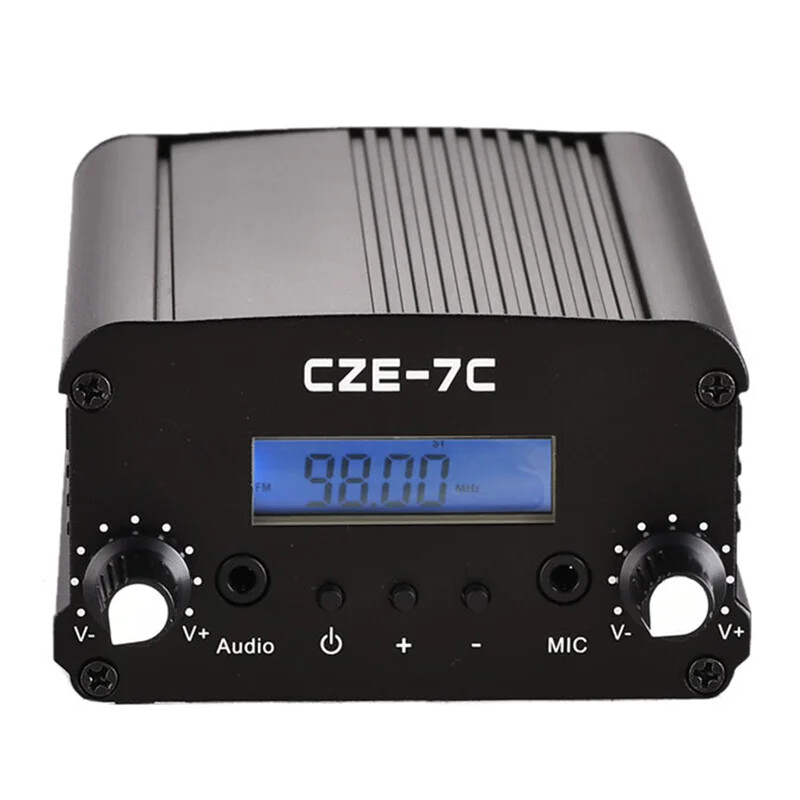 88.1-107.9MHz 7W Long Range aluminum alloy Case FM Transmitter With Antenna