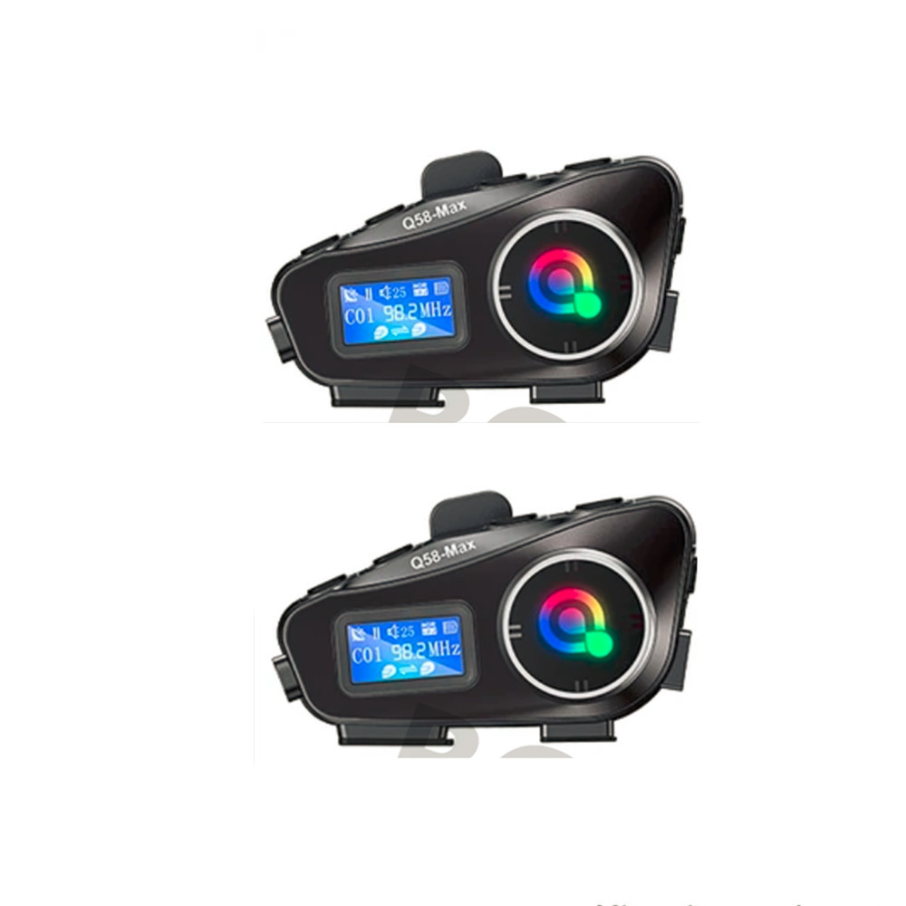 Motorcycle Intercom 2 Riders Bluetooth Helmet Headset Interphone Waterproof FM