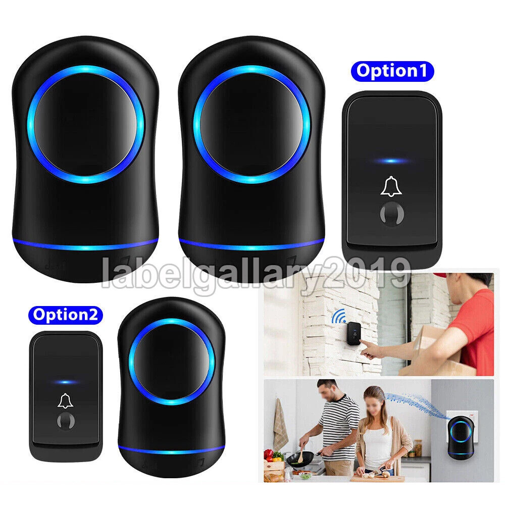 Wireless Doorbell Chime Waterproof Plugin Receiver Adjustable Volume 1000FT Kit