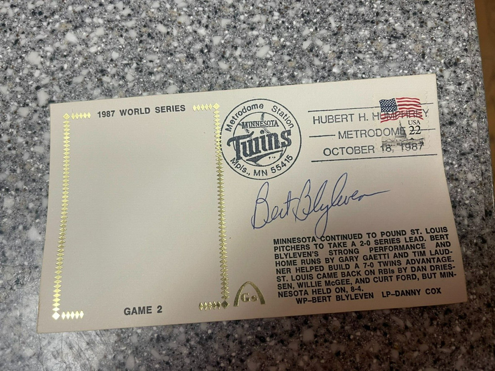 Bert Blyleven Signed  FDC Cache Autograph BLYLEVEN LOA