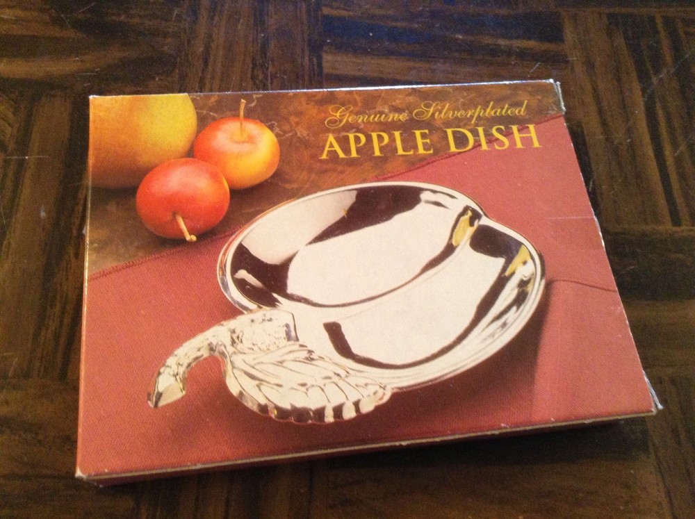 Small genuine silverplated apple dish