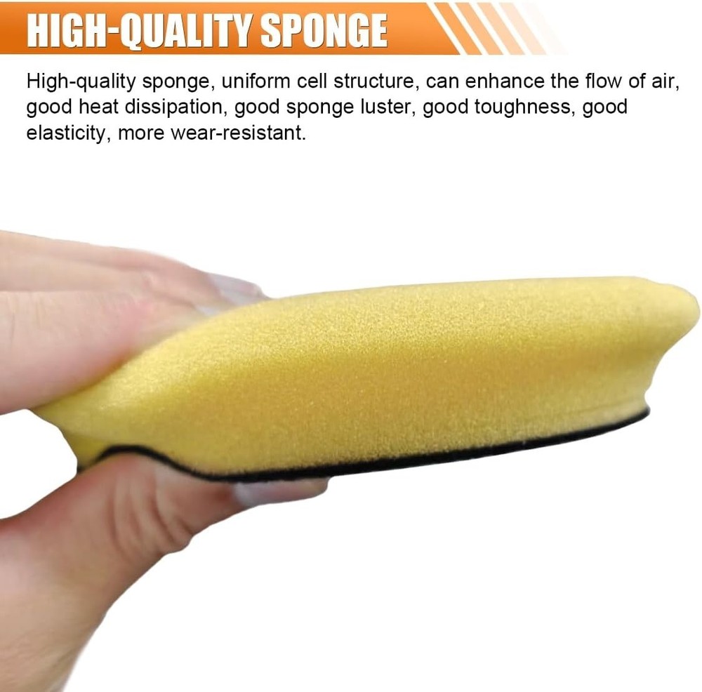 Durable 2PCS Foam Buffing Pads, 6'' Hook and Loop for Car Compounding & Waxing