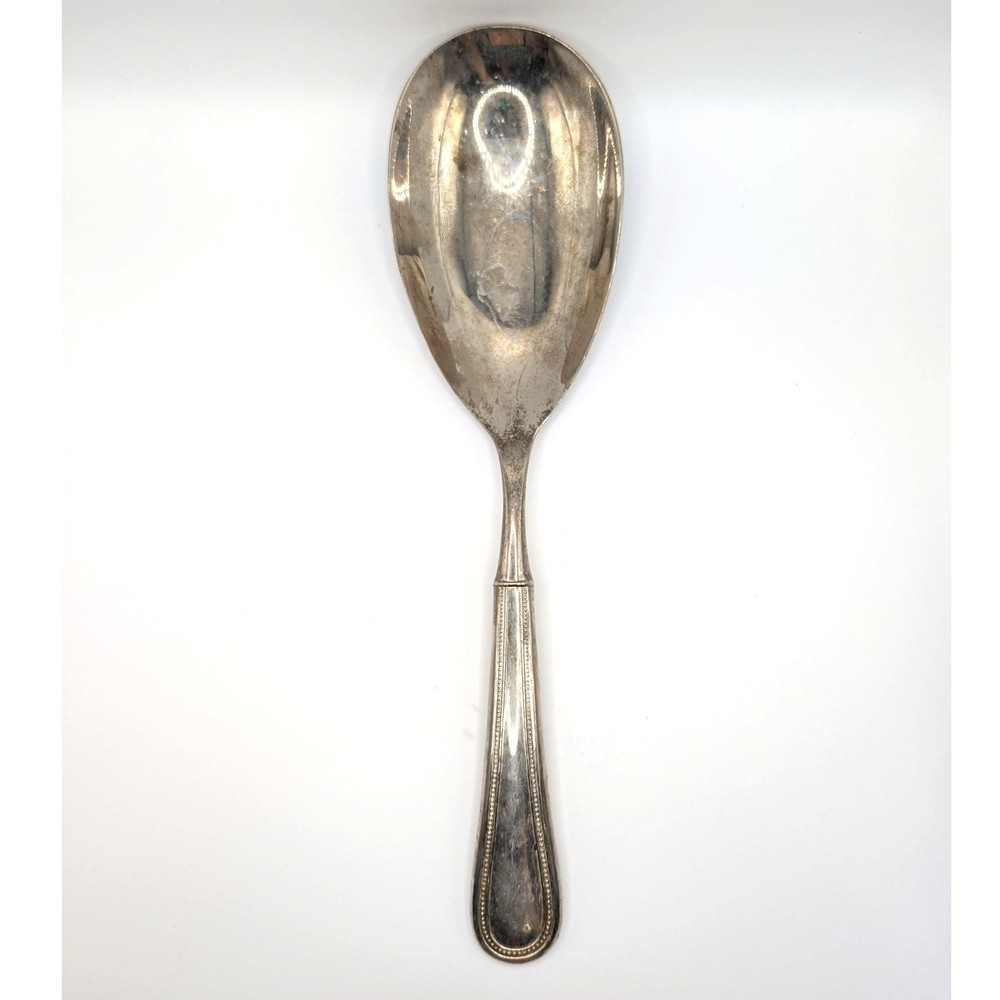 Towle Silver Salad Serving Spoon Beaded Antique Pattern 1977