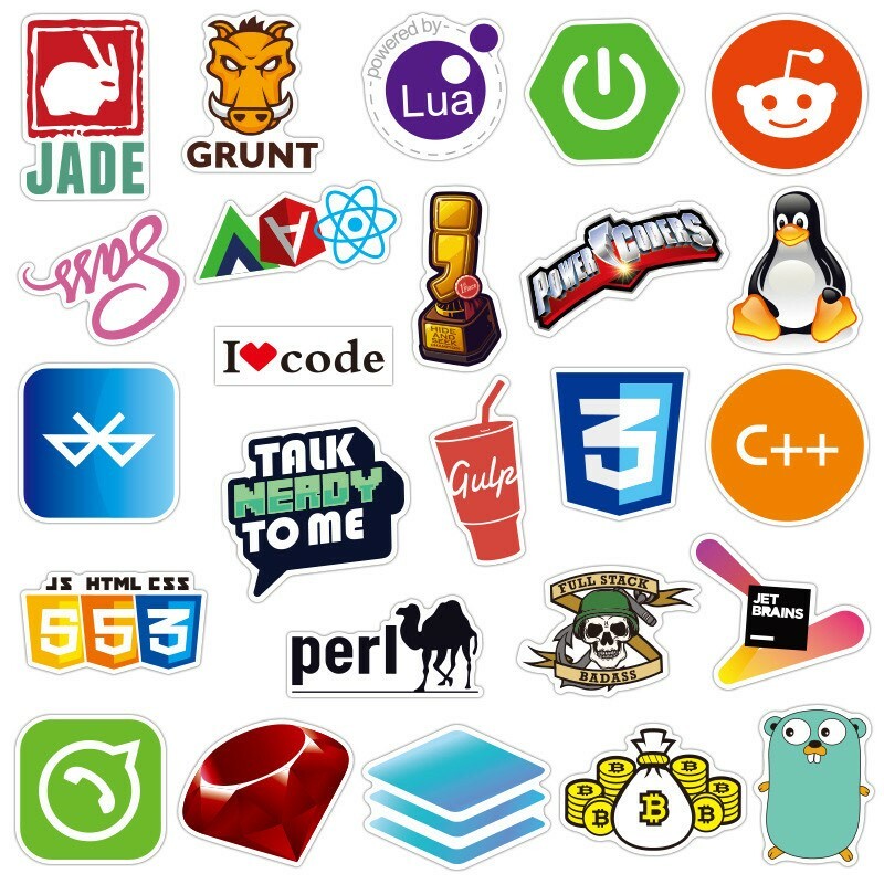 100 pcs Sticker Developer Programmer Hacker Programming Languages JAVA