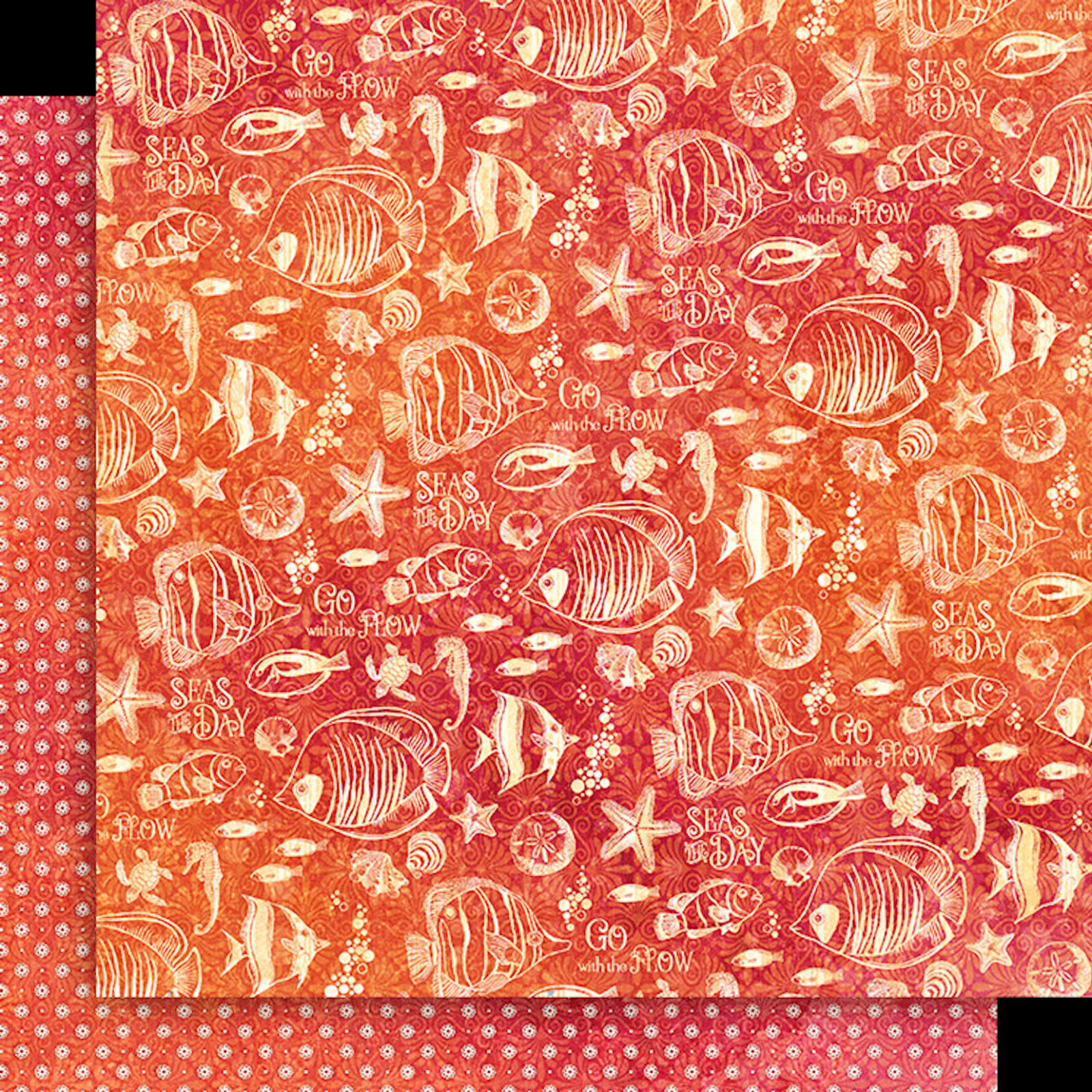 Graphic45 HUGS & FISHES (1 PC) 12x12 TWO-SIDED PRINTED CARDSTOCK