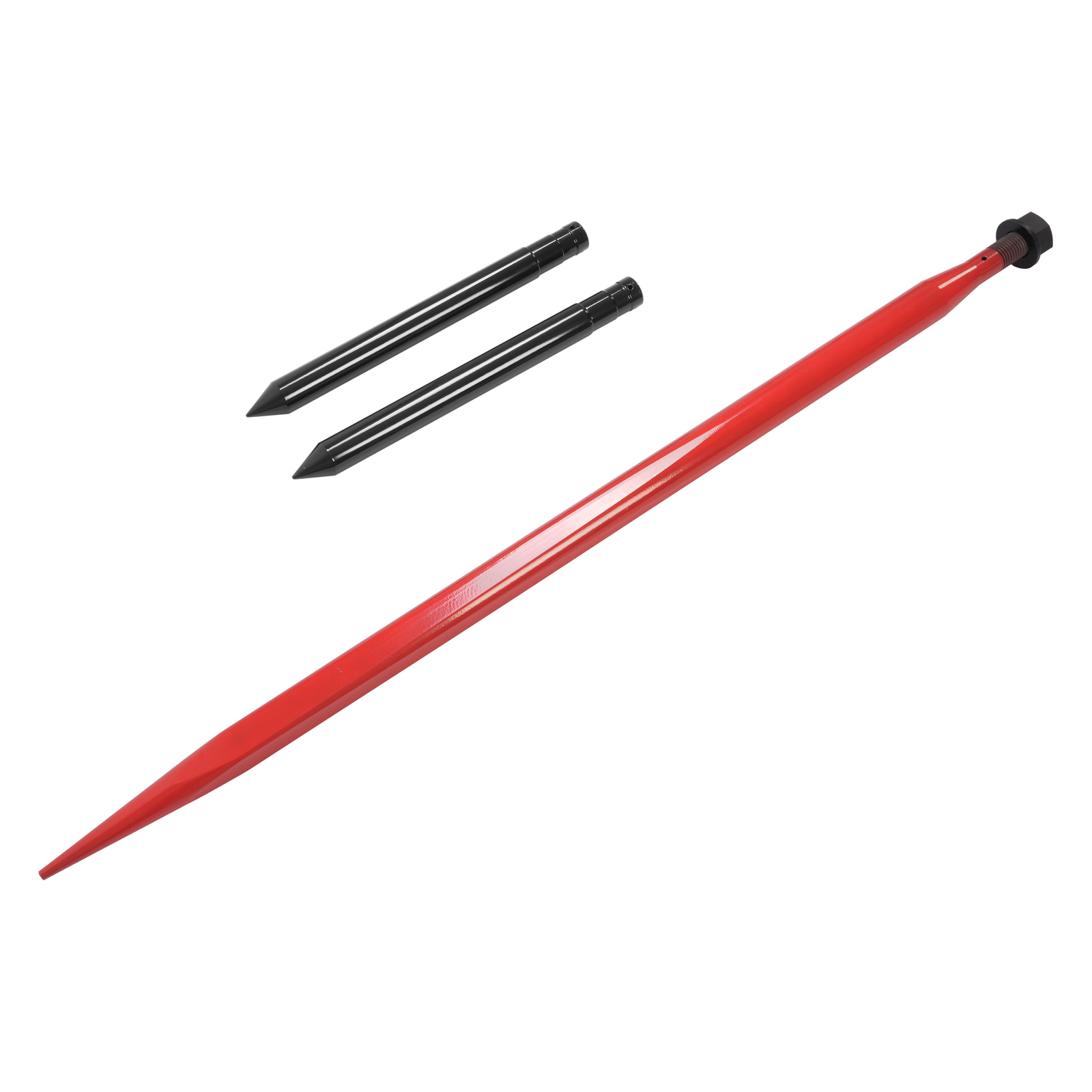 Steel Hay Bale Spear Quick Attach Square W/2 Stabilizers & Sleeves Spike Fork