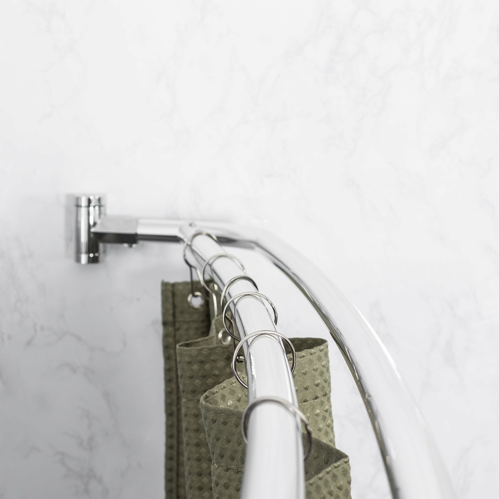 Double Curved Shower Rod Adjustable from 44 in. to 70 in. - Chrome Finish