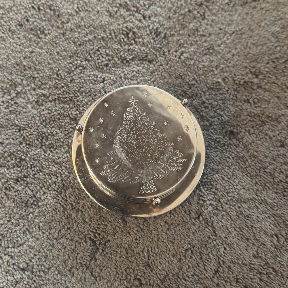 Silver Christmas tree coasters