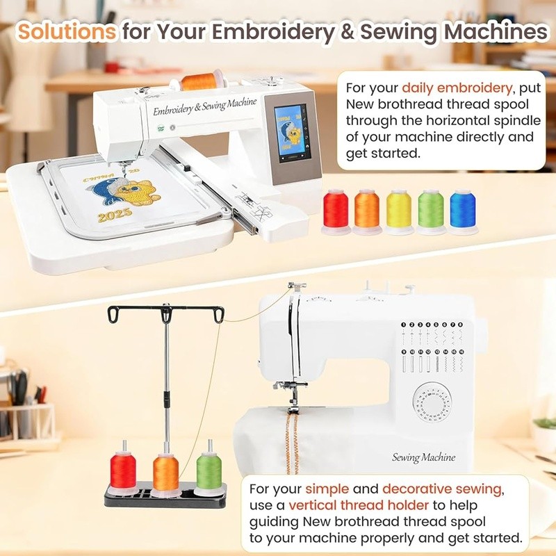 63 Spools Polyester Embroidery Thread Kit Color Chart Ideal All Projects New