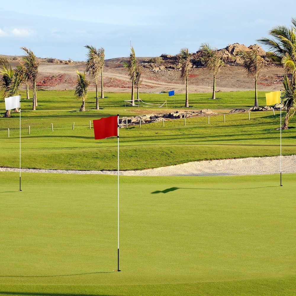 Mixweer 4 Pcs Solid Golf Flag with Tube Inserted Putting Green Multi Colors