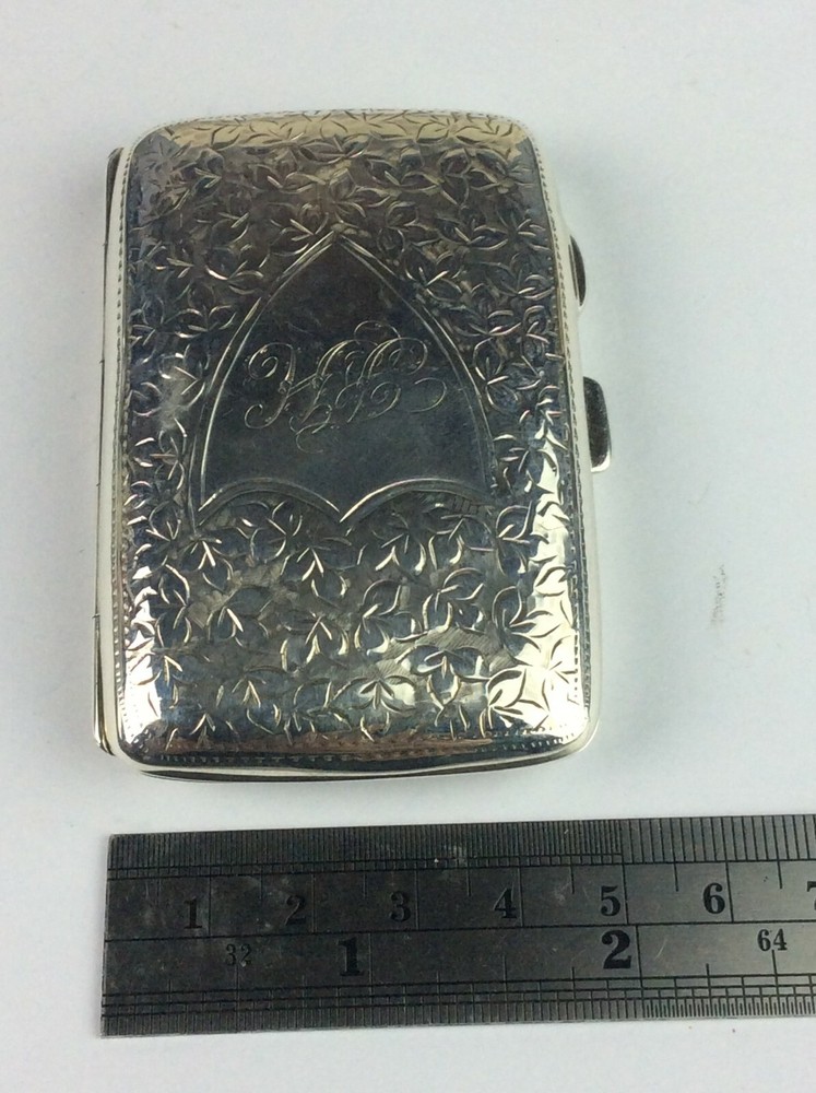 Beautiful Solid Silver Edwardian Cigarette Case Birmingham 1910 Ship Worldwide