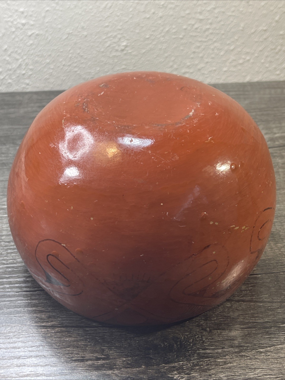 VTG Hopi Native American Hand Painted Vessel Jar Bowl Pottery Unsigned6”x4”tall￼