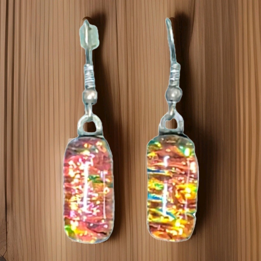 Handcrafted Multicolor Drop Dangle Earrings Approx 1"