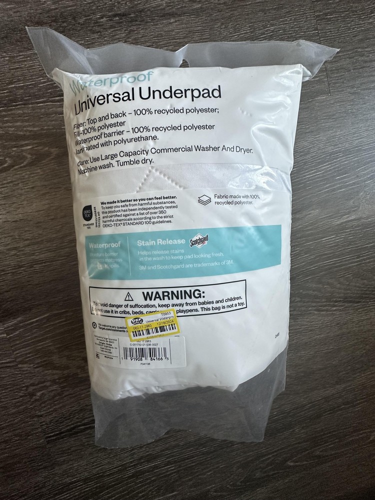 Room Essentials Waterproof Universal Underpad One Size PVC Free Bed Protector
