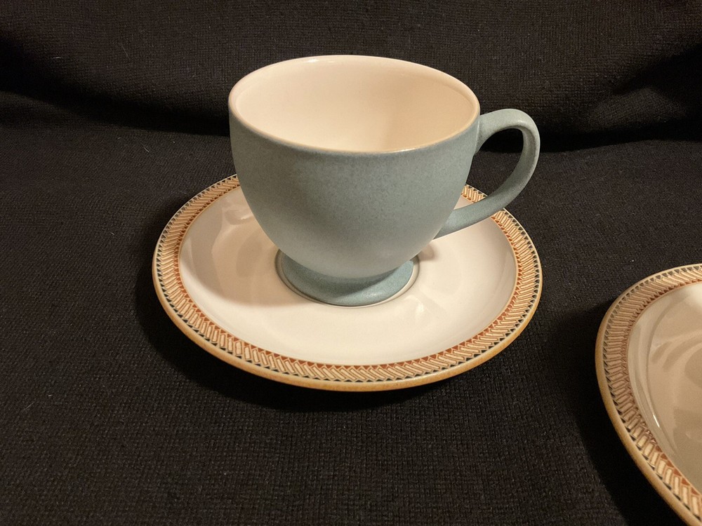 TWO DENBY LUXOR CUP & SAUCER  3" X 3 1/2" -0708J