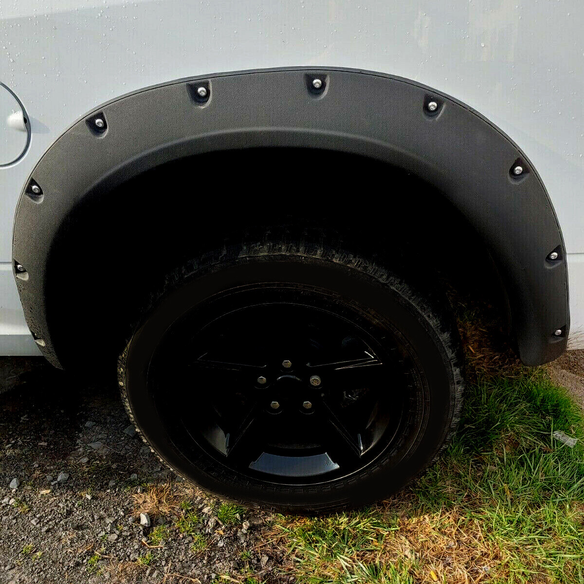 FOR 2009-23 19 DODGE RAM 1500 TEXTURED POCKET RIVETED STYLE WHEEL FENDER FLARES